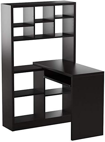 Monarch Specialties I Storage-Bookcase Left Or Right Set Up-Corner Desk with Multiple Adjustable Shelves, 60"L, Cappuccino