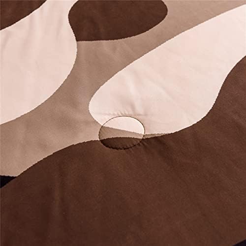 Meeting Story Camouflage Bedding Set, Colorful Pattern Style Comforter Set, 5 PCS One Comforter Two Pillowcases Two Sheets in One Bag, All Season Bedspread for Teens Adults (Coffee, Queen 5Pcs