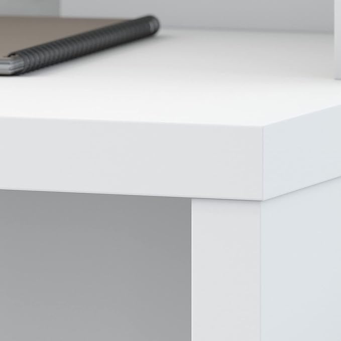 Office by kathy ireland Echo L Shaped Desk, Pure White/Pure White (ECH026PW)