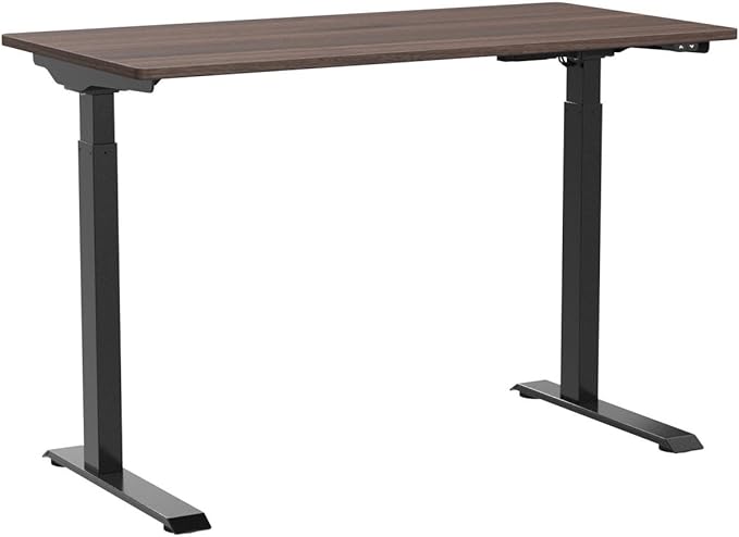 Serta Creativity Electric Height Adjustable Desk, 47" Inch Wood Desktop Sit Stand Table for Office, Work from Home Furniture, Easy to Assemble, Dark Brown