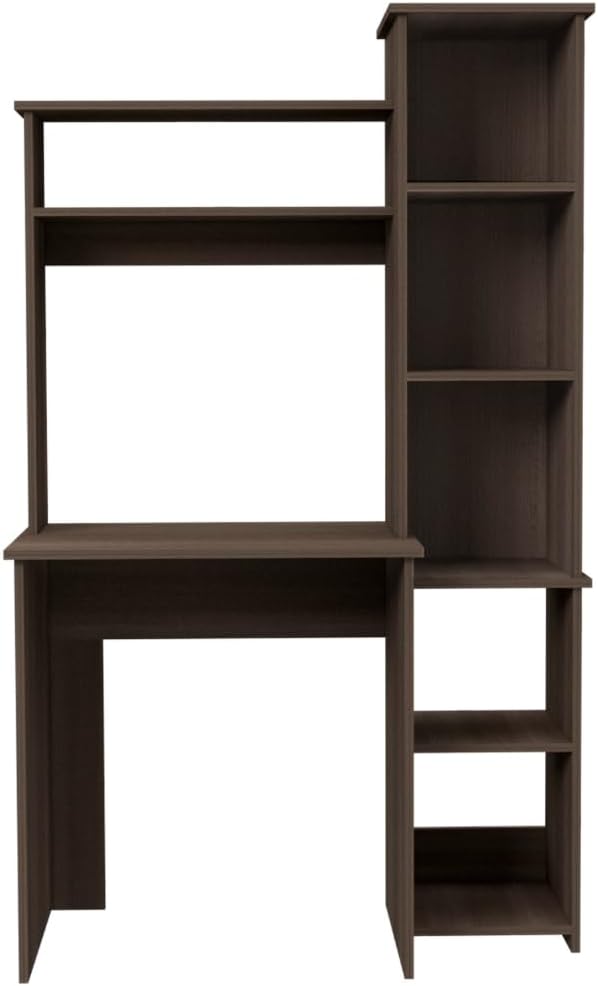 NicBex Laik-DW-00074-DX Desks, 38.7" W x 17.8" D x 63.9" H, Smokey Oak
