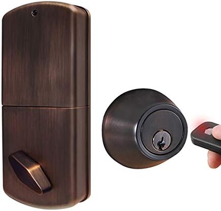 MiLocks WF-02OB Digital Deadbolt Door Lock with Keyless Entry via Remote Control for Exterior Doors, Oil Rubbed Bronze