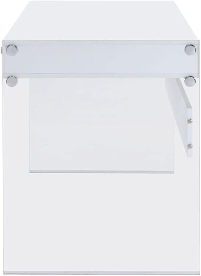 Coaster Home Furnishings Dobrev 2-Drawer Writing Desk Glossy White and Clear