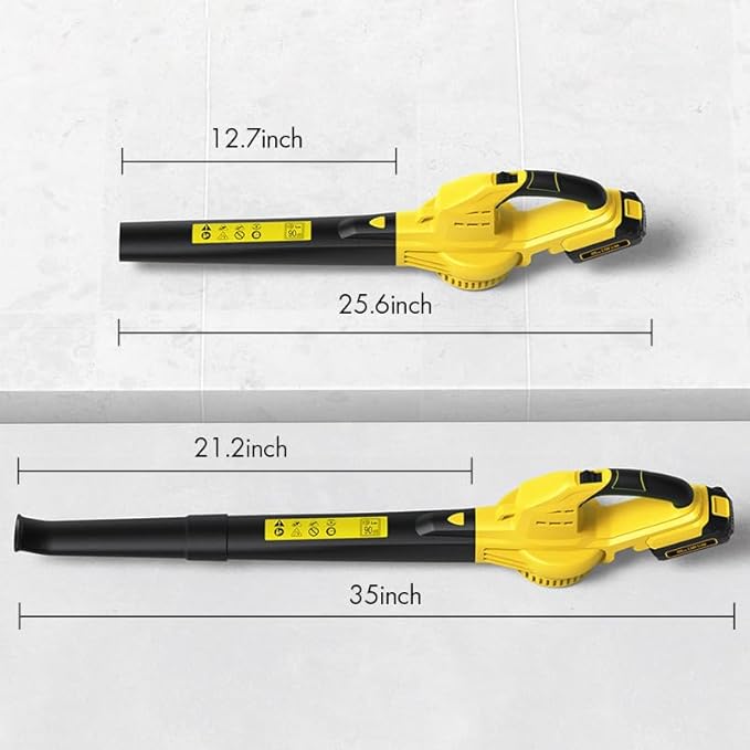 Leaf Blower, Lightweight Cordless Leaf Blower with 2 Battery & Charger for Patio, Electric 20V Battery Powered Leaf Blower for Leaf/Snow/Dust Blowing