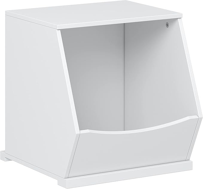 UTEX Toy Storage Organizer,Kids Stackable Toy Storage Bins,Toy Boxes and Storage Cubby for Playroom,Bedroom,Nursery School,White