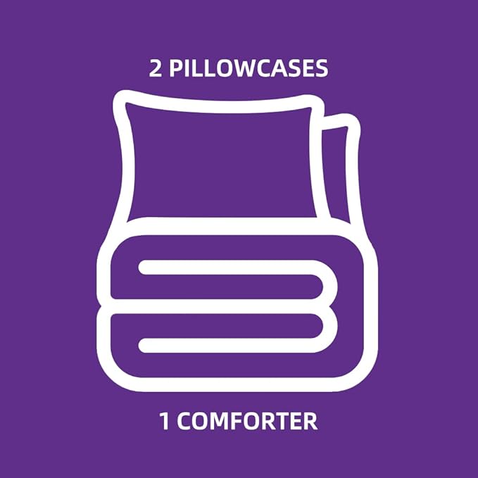 Btargot 3 Piece Purple Butterfly Girls Kids Adults Queen Size Comforter Set, Lightweight Soft All Season Bedding Set with 2 Pillowcases