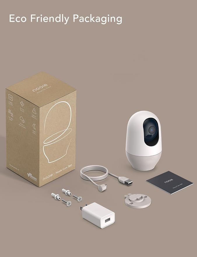 nooie Baby Monitor with SD Card,Baby Monitor with Camera 360 Camera, WiFi Baby Cam with Phone App, AI MotionTracking and Sound Detection,1080P Night Vision Two-Way Audio