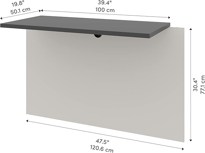 Bestar Connexion Desk Bridge, 40W, Slate & Sandstone