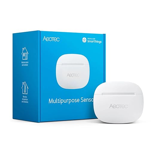 Aeotec SmartThings Multipurpose Sensor - Zigbee - Door/Window & Temperature Sensor, Perfect with Aeotec Smart Home Hub