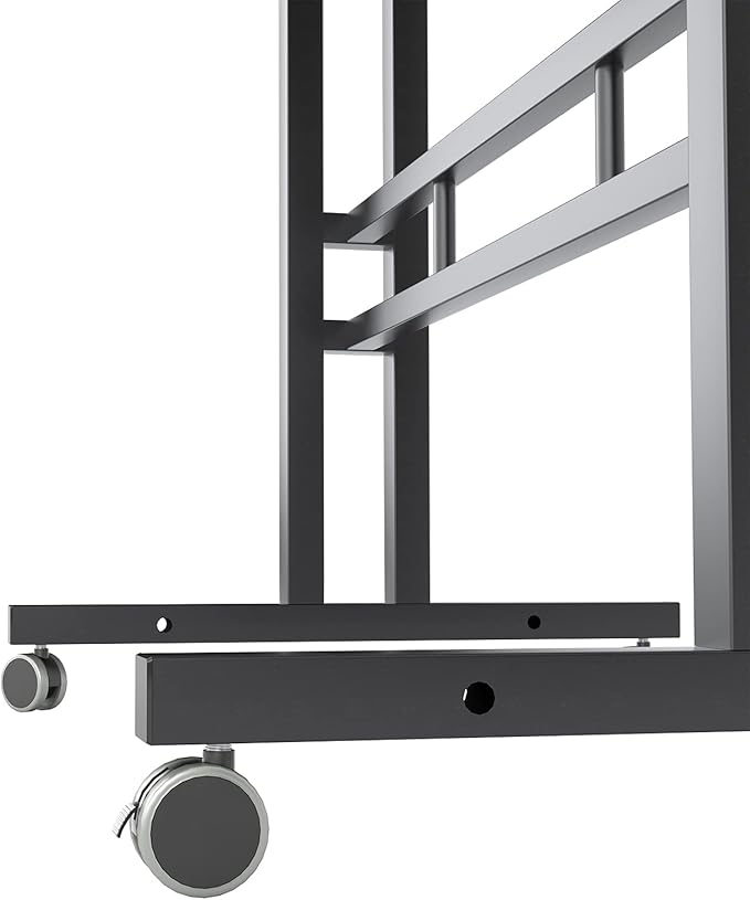 DlandHome Mobile Standing Desk Stand Up Desk Rolling Desk, Stand Sit Desk Mobile Computer Desk Adjustable Standing Desk 23.6inches Table Workstation Mobile Desk Cart Tray Black