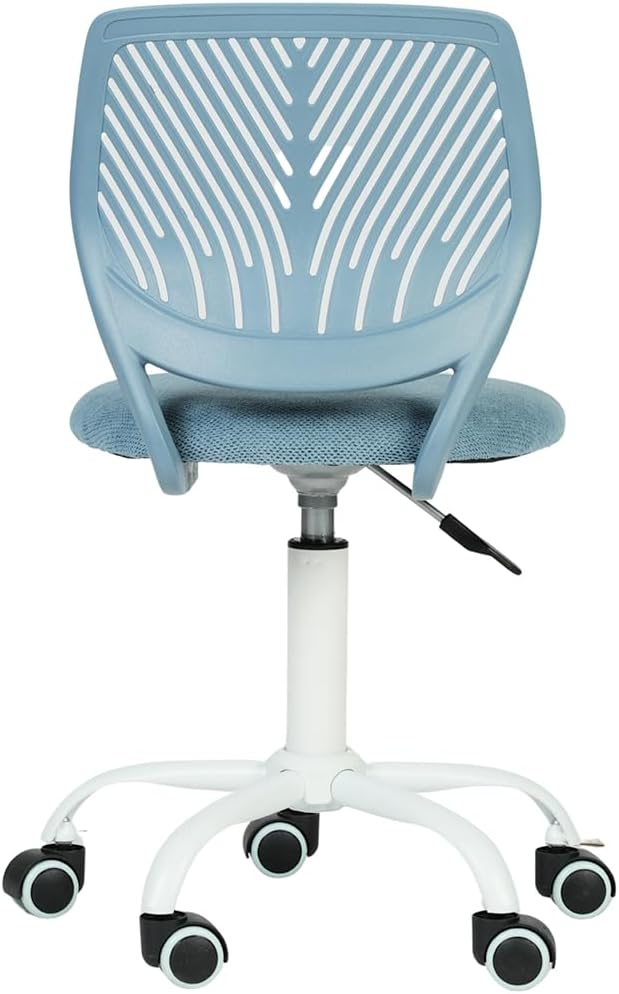FurnitureR Writing Task Chair for Teens Boys Girls 360 Rolling Wheels Fabric Soft Pad Seat Breathable Backrest, Height Adjustable Liftup 29.5"-34.3",Blue Fabric