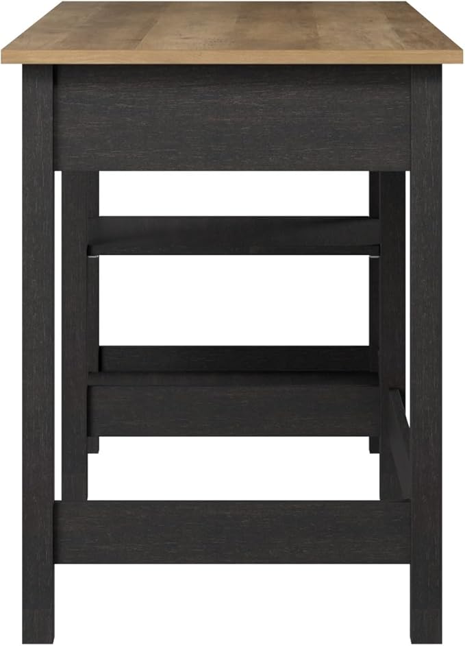Bush Furniture Mayfield 54W Computer Desk with Shelves in Vintage Black and Reclaimed Pine| Table and Storage for Home Office Workspace