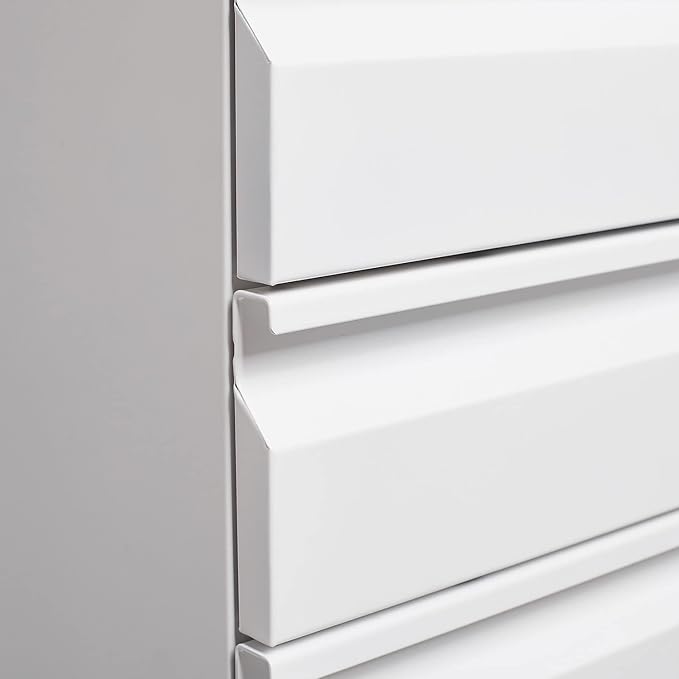 3-Drawer Mobile Lock and 5 Casters,Pre-Assembled Metal Office Storage Filing Cabinets w/ 1 Removable Hanging Rods,for Legal/Letter Size,White