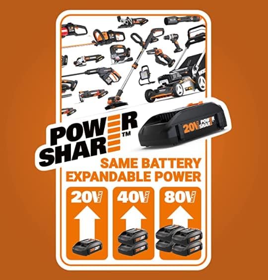 Worx 40V TURBINE Leaf Blower Cordless with Battery and Charger, Brushless Motor Blowers for Lawn Care, Compact and Lightweight Cordless Leaf Blower WG584.9 – Tool Only