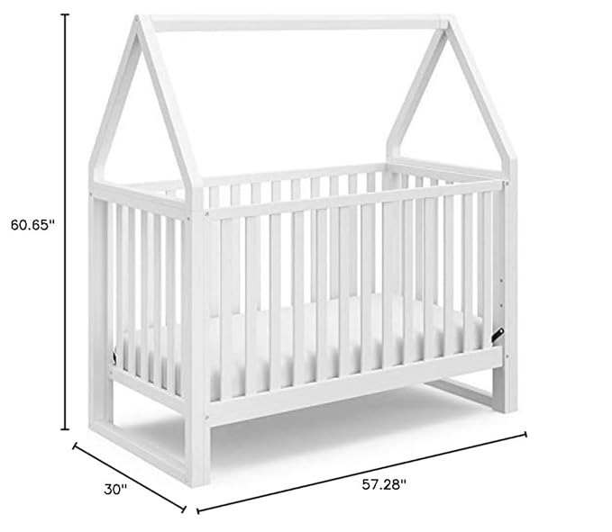 Storkcraft Orchard 5-in-1 Convertible Crib (White) – GREENGUARD Gold Certified, Canopy Style Baby Crib, Converts from Crib to Toddler Bed, Daybed and Full-Size Bed, Fits Standard Crib Mattress