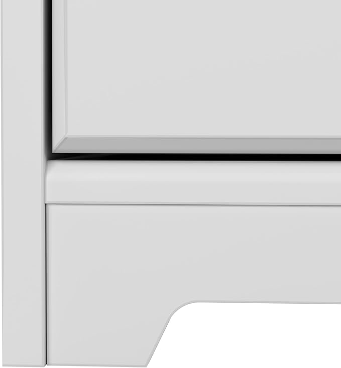 Bush Furniture L Shaped Desk with Drawers for Executive and Home Office | Cabot Collection Corner Table with Storage and Chrome Hardware Return, 72W, White