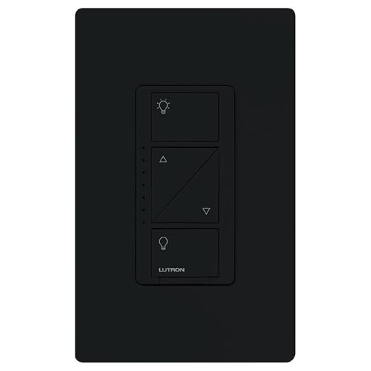 Lutron Caseta Original Smart Dimmer Switch (Lutron Smart Hub Required), for LED Lights, 150 Watt, Single-Pole/3-Way, No Neutral Required, PD-6WCL-BL-10-Pack, Black, 10 Pack