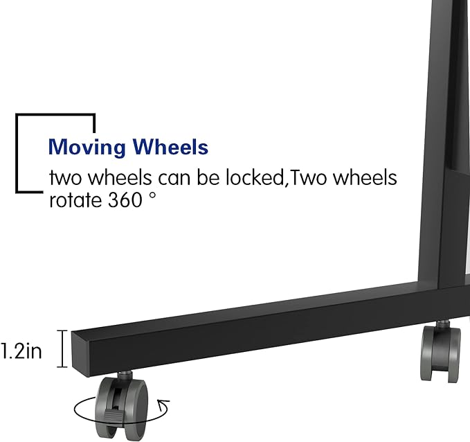 SogesHome 23.6'' Portable Computer Desk - Adjustable Standing Desk with Tablet Slot, Laptop Cart, and Mobile Bed Table, Black
