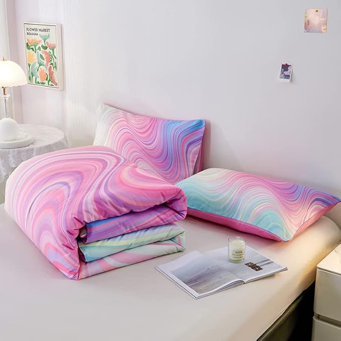 7PCS Girls Comforter Sets Twin,Pink Comforter,Girls Bed Sets Twin,Bed in a Bag with Flat Sheet and Fitted Sheet,Pillowcases,Cushions for Girls,Pink Twin Bedding Sets