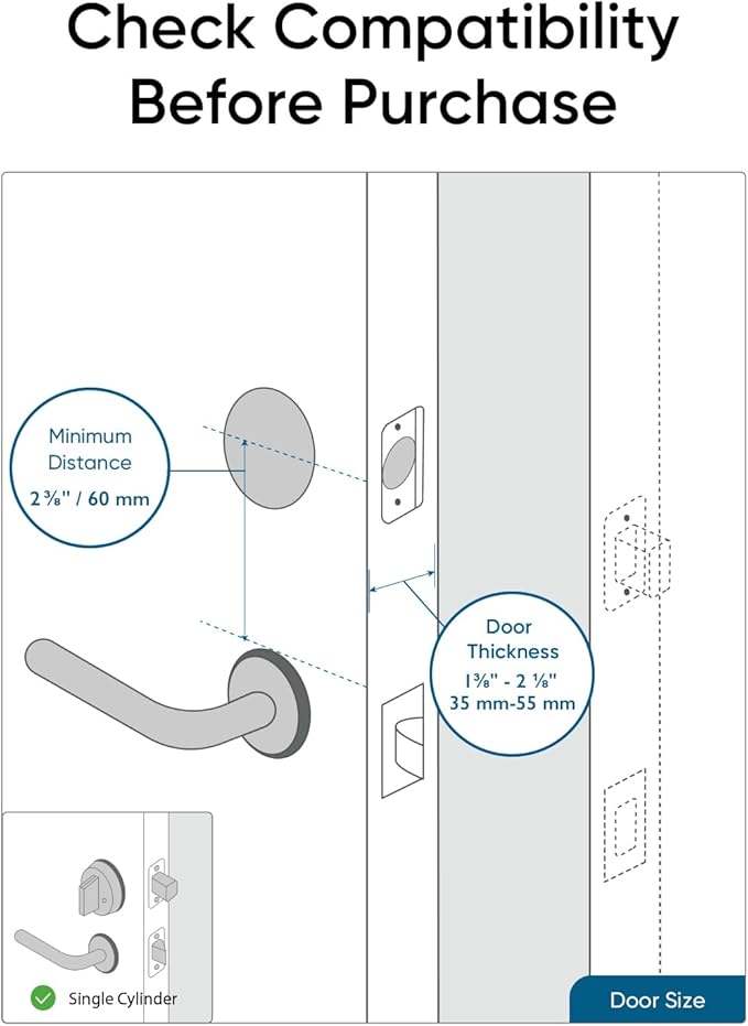 eufy Security Smart Lock S230, Keyless Fingerprint Lock for Front Door, Easy Installation, Built-in Wi-Fi, Reliable App for Remote Access, One-Year Battery Life, BHMA Certified, IP65 Weatherproof