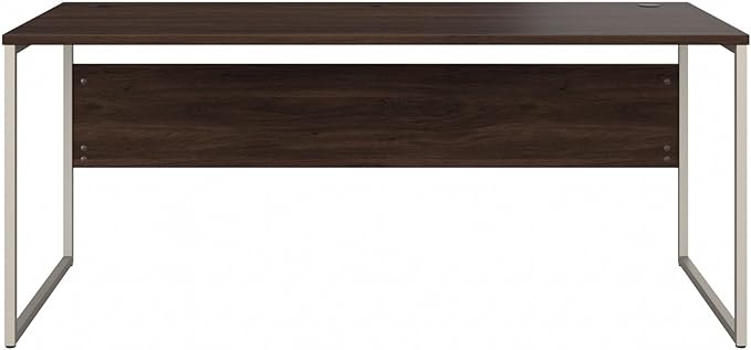 Bush Business Furniture Hybrid 72W x 30D Computer Table Desk with Metal Legs in Black Walnut
