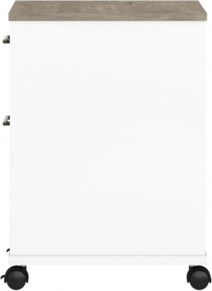 Bush KWF116G2W-03 2-Drawer Mobile File Cabinet Ltr/Lgl Shiplap Gray/Pure White 15.51-Inch