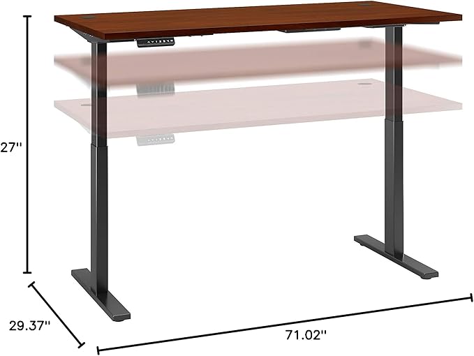 Bush Business Furniture Move 60 Electric Ergonomic Sit-Stand Computer Table for Home and Professional Office, 72W x 30D, Hansen Cherry