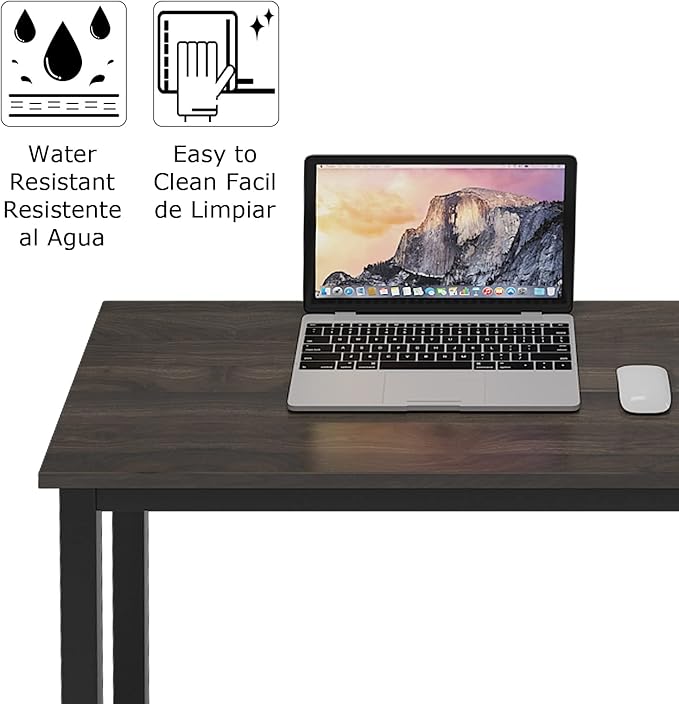 SogesGame Computer Desk, 63 inches Office Desk Computer Table Study Writing Desk Workstation for Home Office, Dining Table Walnut