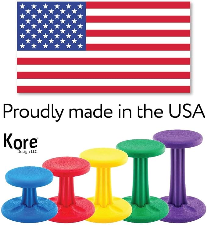Kore Kids Preschool Wobble Chair - Flexible Seating Stool for Classroom, Preschool, Kindergarten & Elementary School - Age 4-5 yrs, Green (12in)