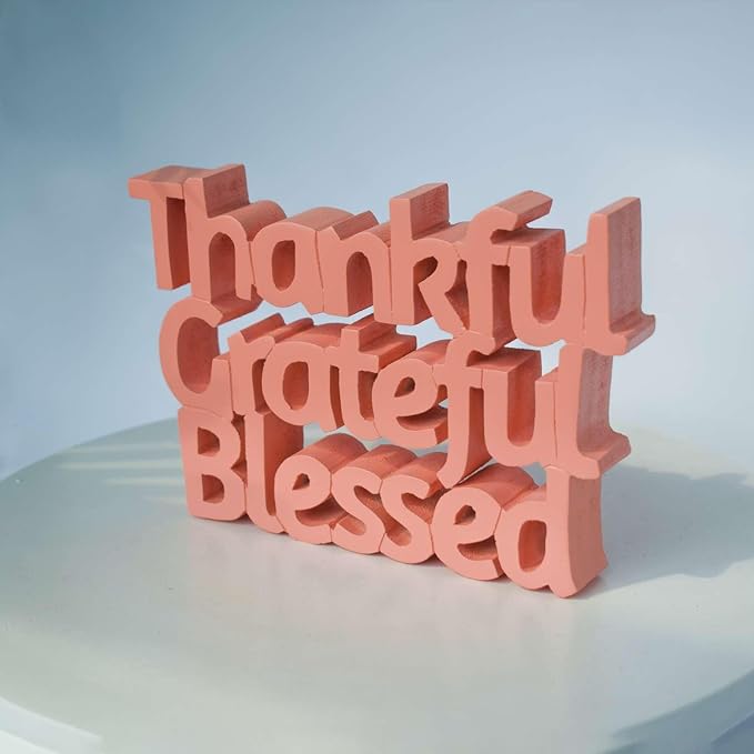 Table and Wall Decor freestanding Quotes Handmade in India Multicolor, for Home Décor… (Thankful Grateful Blessed)