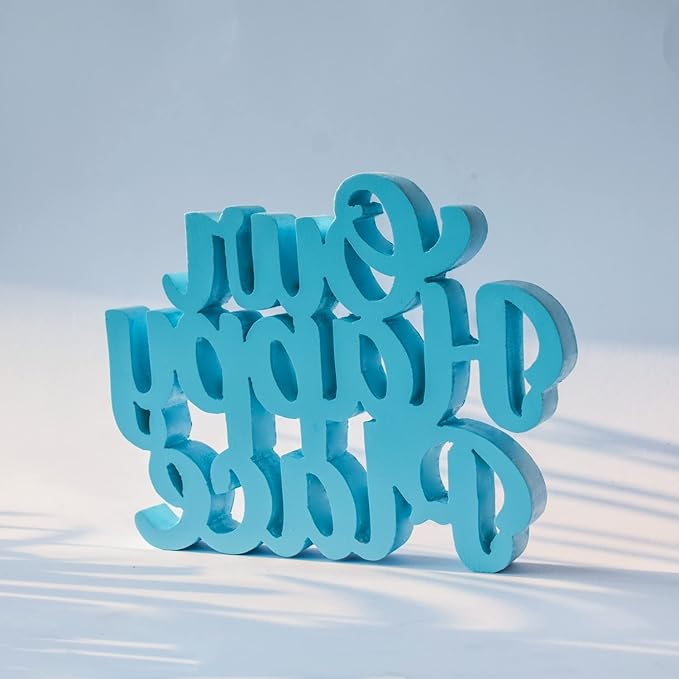 NUKKAD TALES Our Happy Place – Blue, Aesthetic Table Decor for Home or Office, Desk or Shelf. Quirky Room Decoration showpiece, Ideal for Birthday Gift, Corporate Gift, and Inspiring Wall Decor