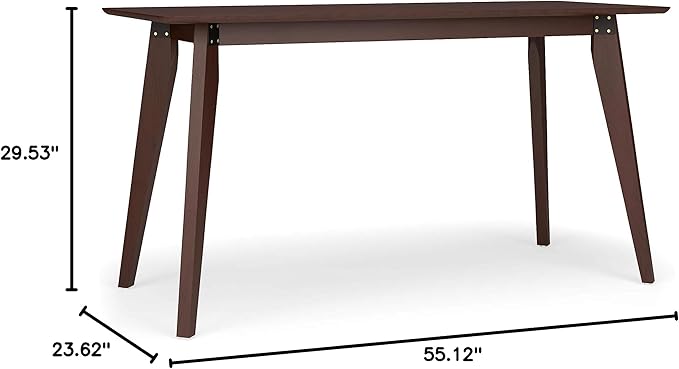 HON Basyx BSX55WPLMWMW Modern Home Office Wood Computer Desk, 55", Walnut
