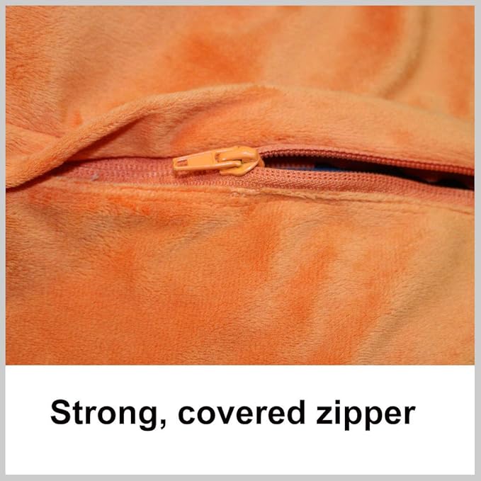 Extra Large Animal Bean Bag Chair Cover and Soft Toy and Linen Storage Organizer for Room Decor (Fox)