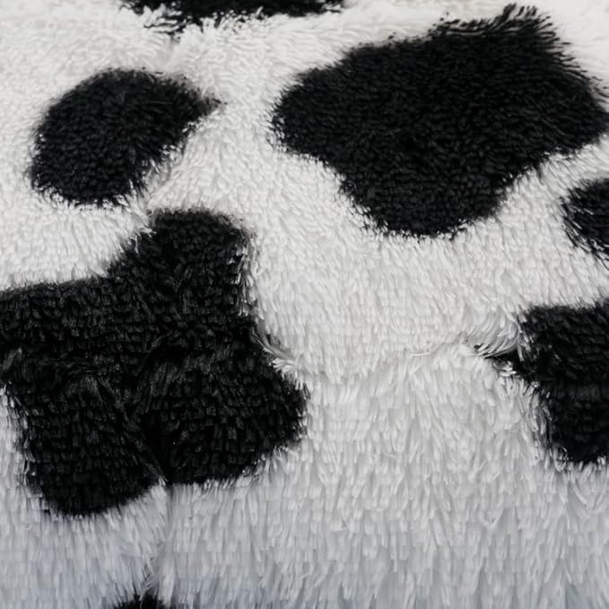 Faux Fur Kids Girls Cow Print Comforter Sets King - 3PC Bed Set Warm Comfortable Soft Plush Flannel Velvet Fluffy Fuzzy Bedding(Comforter x 1 Pillowcases x 2)
