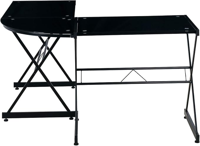 NicBex Laik-DW-00047-DX Desks, 51" W x 51" D x 29" H, Black