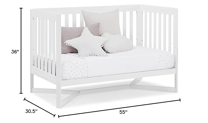 Delta Children Tribeca 4-in-1 Baby Convertible Crib, Bianca White