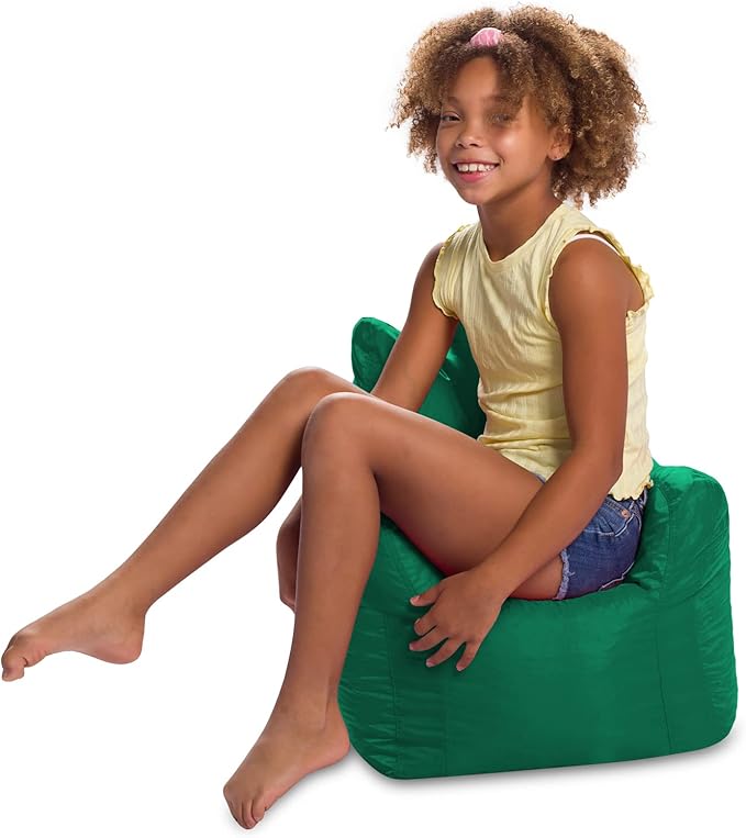 Posh Creations Structured Comfy Bean Bag Chair for Gaming, Reading, and Watching TV, Pasadena Chair, Microsuede - Tide Pool