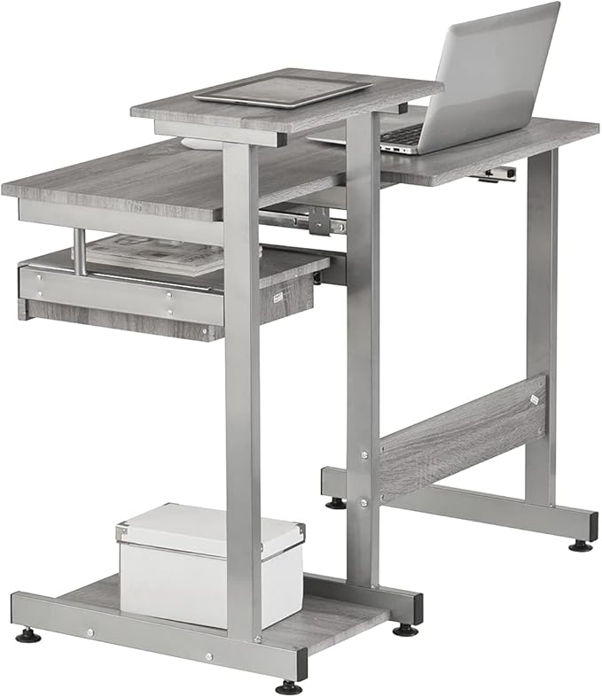NicBex Laik-DW-00053-DX Desks, 37.75" W x 22" D x 35.25" H, Gray