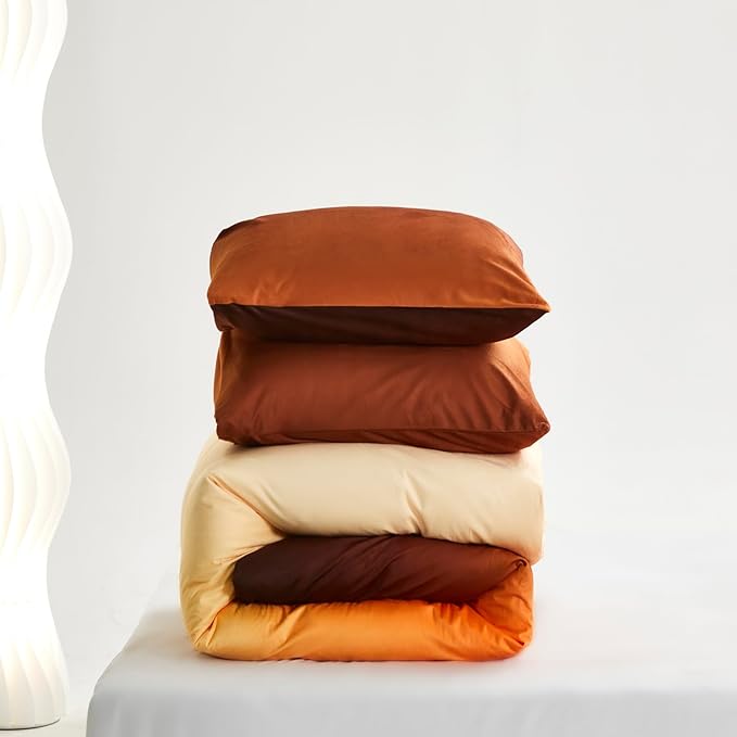Wellboo Orange Gradient Comforter Sets California King Yellow and Orange Velvet Bedding Comforters Cal King Women Modern Plain Orange Brown Flannel Quilts Farmhouse Abstract Art Orange Plush Blanket