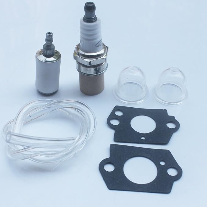 kipa Carburetor with Fuel line Spark plug Gasket kit for Poulan FL1500 FL1500LE Weedeater Sears Craftsman Leaf Blower Replace ZAMA C1U-W12B C1U-W12A Replace Husqvarna OEM # 530071629