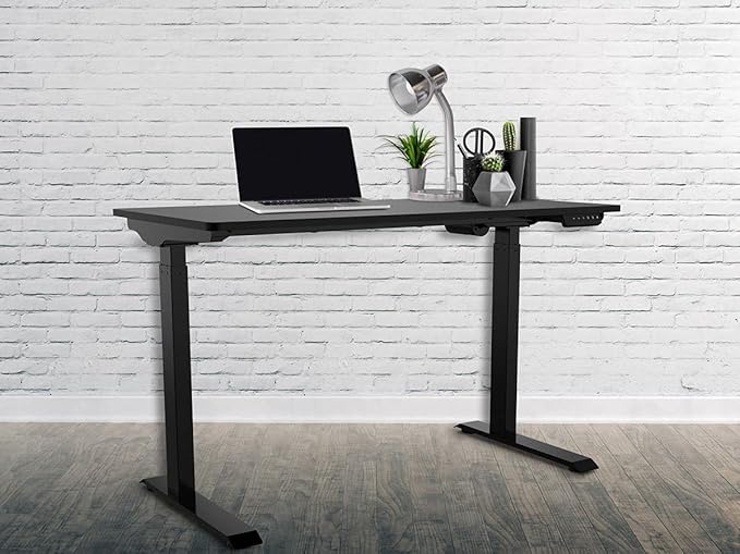 Monoprice Home Office Single Motor (47.2in x 23.6in) Sit-Stand Desk Table-Workstream Collection, Black