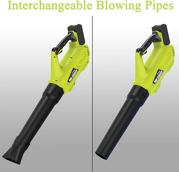 Pro Chaser Battery Powered Cordless Blower - 380 CFM with 2 X 4.0Ah 20V Batteries & Fast Charger, Lightweight Electric Leaf Blowers, 2 Variable Speed, Ideal for Yard, Patio & Sidewalk (Green)