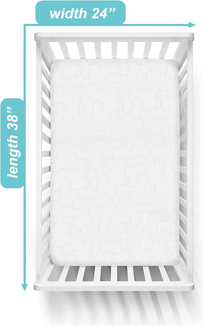 Delta Children Folding Portable Mini Baby Crib with Mattress + American Baby Waterproof Mini Crib Mattress Protector