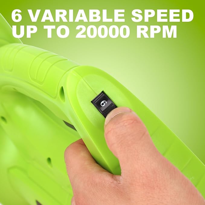 Yougfin Cordless Leaf Blower, 320 MPH 21V Electric Blowers for Lawn Care, Battery Powered Blower with 6 Speed Mode (4.0Ah Battery & Charger Included)