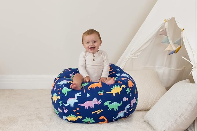Aubliss Stuffed Animal Bean Bag Storage Chair (Dinosaur, Medium (32''))