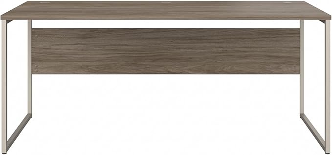 Bush Business Furniture Hybrid 72W x 30D Computer Table Desk with Metal Legs in Modern Hickory