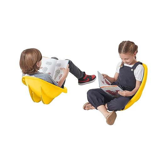 ECR4Kids Leaf Floor Seat, Rocker Chair, Yellow, 6-Piece