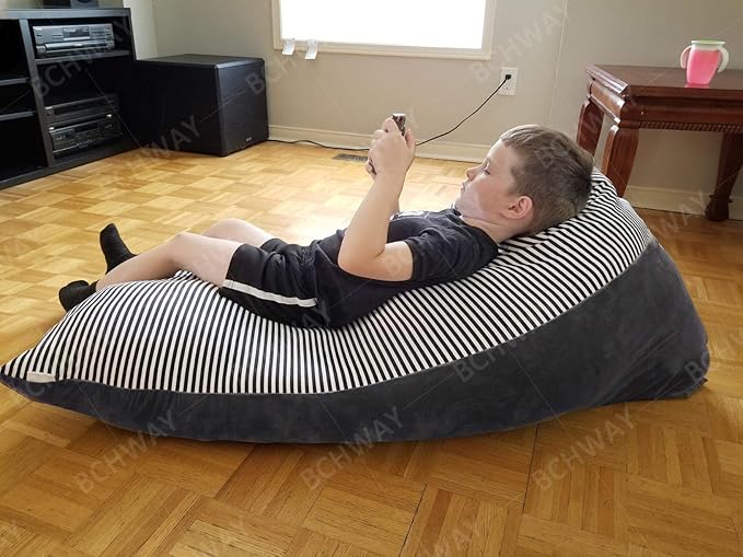 Stuffed Animal Storage Bean Bag Chair Cover | 53" Extra Large Beanbag Cover for Kids and Adults, Plush Toys Holder and Organizer for Boys and Girls | Premium Velvet - Soft & Comfortable