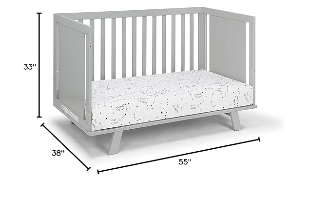 Suite Bebe Livia Convertible Crib in Gray & Gray