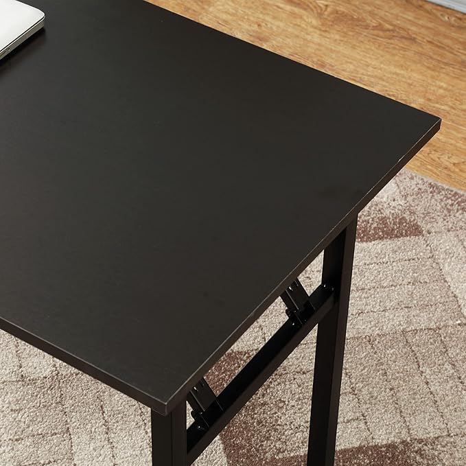 SDHYL 55in ches No Assembly Foldable Computer Desk for Home Office Workstation, Study and Writing, Black